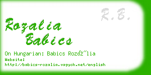 rozalia babics business card